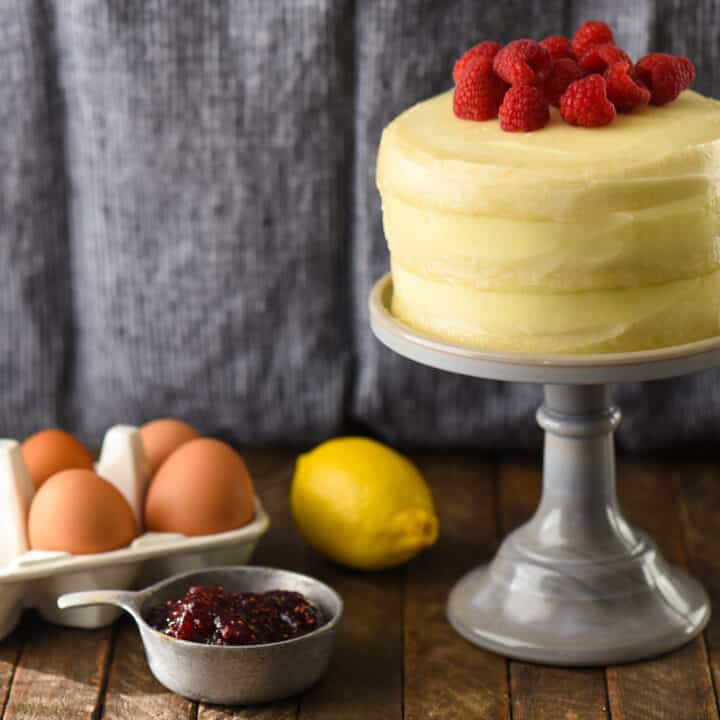 Lemon & Raspberry Cake for Two - This sweet little cake is bursting with enough fruit flavor to brighten up a cold winter day. | foxeslovelemons.com